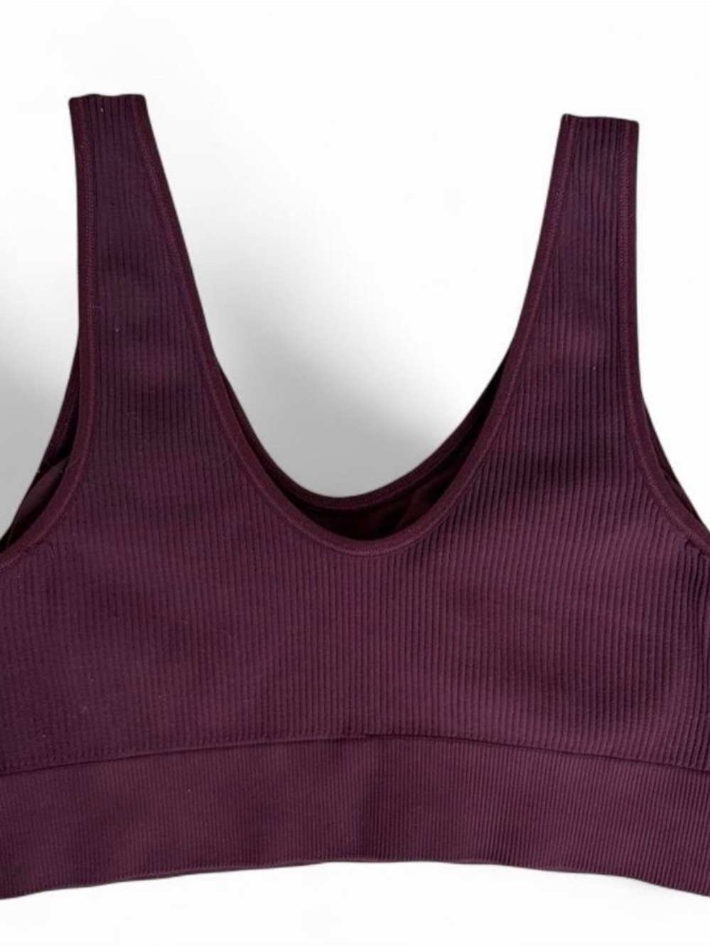 Aerie burgundy ribbed sports bra. Lightly padded. Size M. - Picture 2 of 4